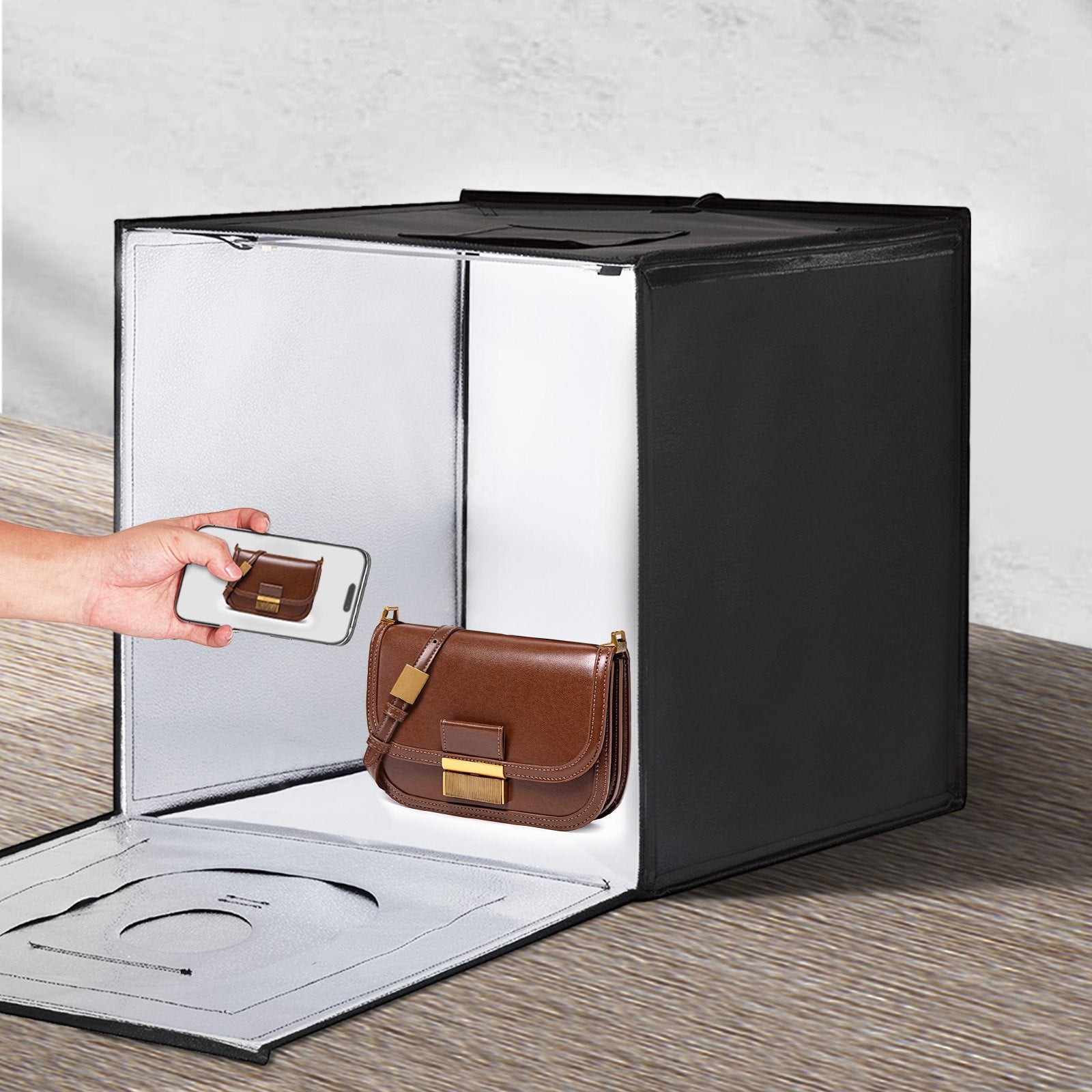 Automotive Repair & Speciality Tools: VEVOR Photo Studio Light Box 3000-5600K Adjustable 3 Color Temperatures, 60 x 59 x 60 cm