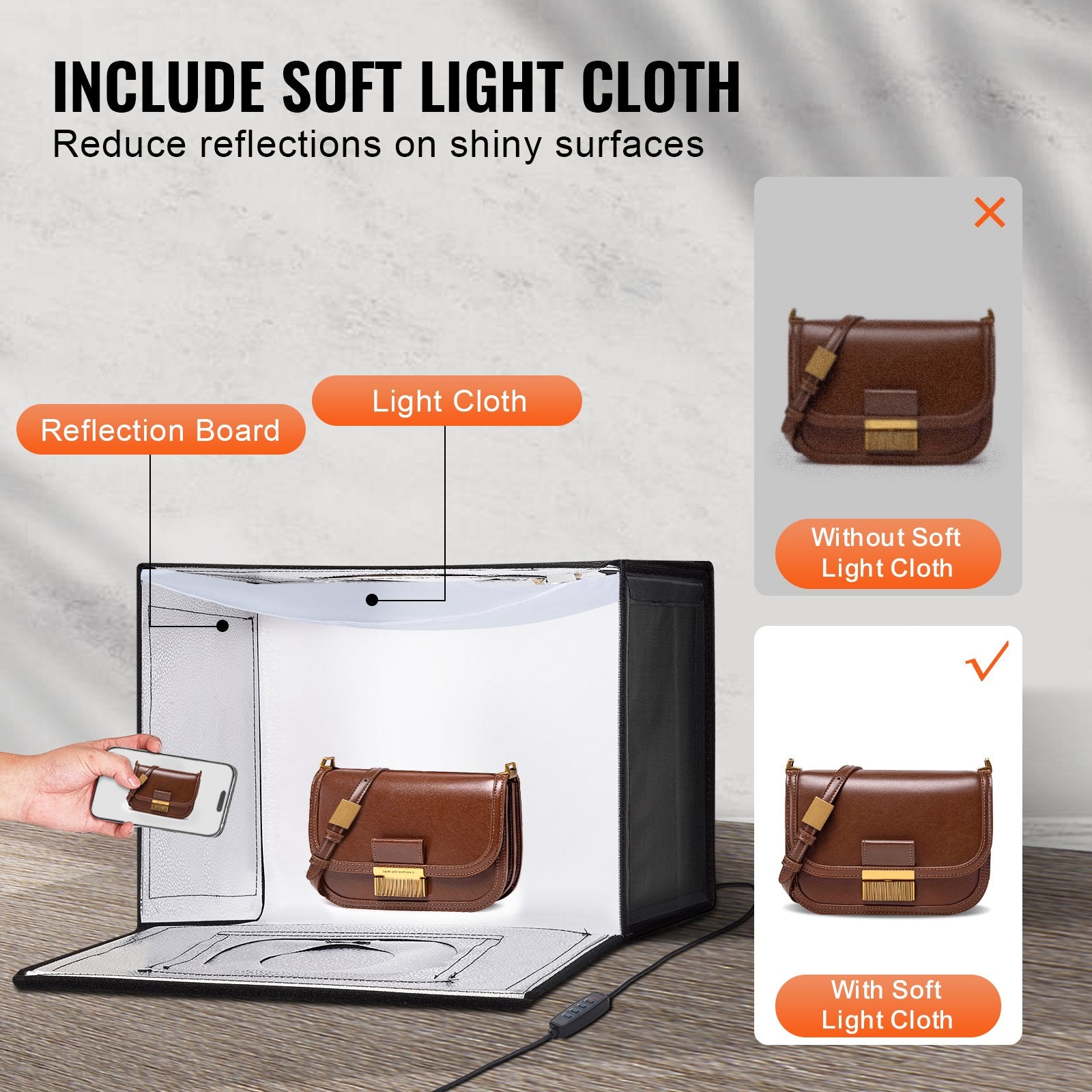 Picture Frames: VEVOR Photo Studio Light Box 3000-5600K Adjustable 3 Color Temperatures,41 x 30 x 30.5cm