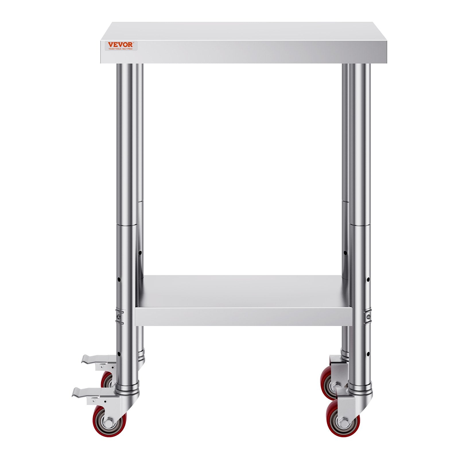 Kitchen & Dining Chairs: VEVOR Stainless Steel Work Table with Wheels 24 x 12 x 32 Inch Prep Table with 4 Casters Heavy Duty Work Table for Commercial Kitchen Restaurant Business
