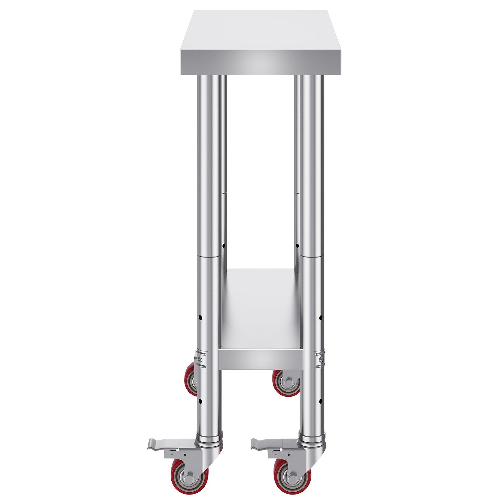 Kitchen & Dining Chairs: VEVOR Stainless Steel Work Table with Wheels 24 x 12 x 32 Inch Prep Table with 4 Casters Heavy Duty Work Table for Commercial Kitchen Restaurant Business