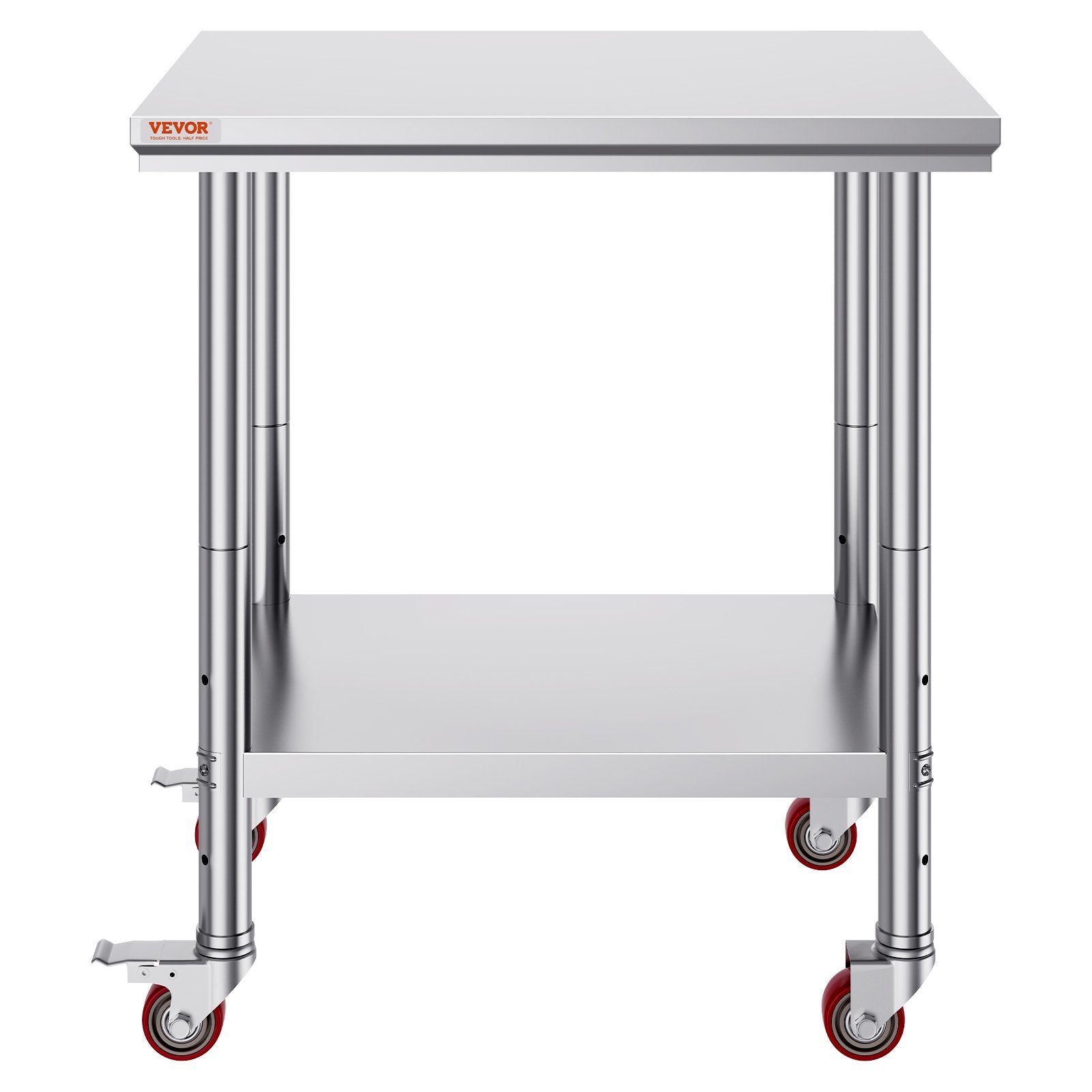 Dining Tables: VEVOR Stainless Steel Work Table with Wheels 24 x 30 Prep Table with casters Heavy Duty Work Table for Commercial Kitchen Restaurant Business (24 x 30 x 33.8 Inch)