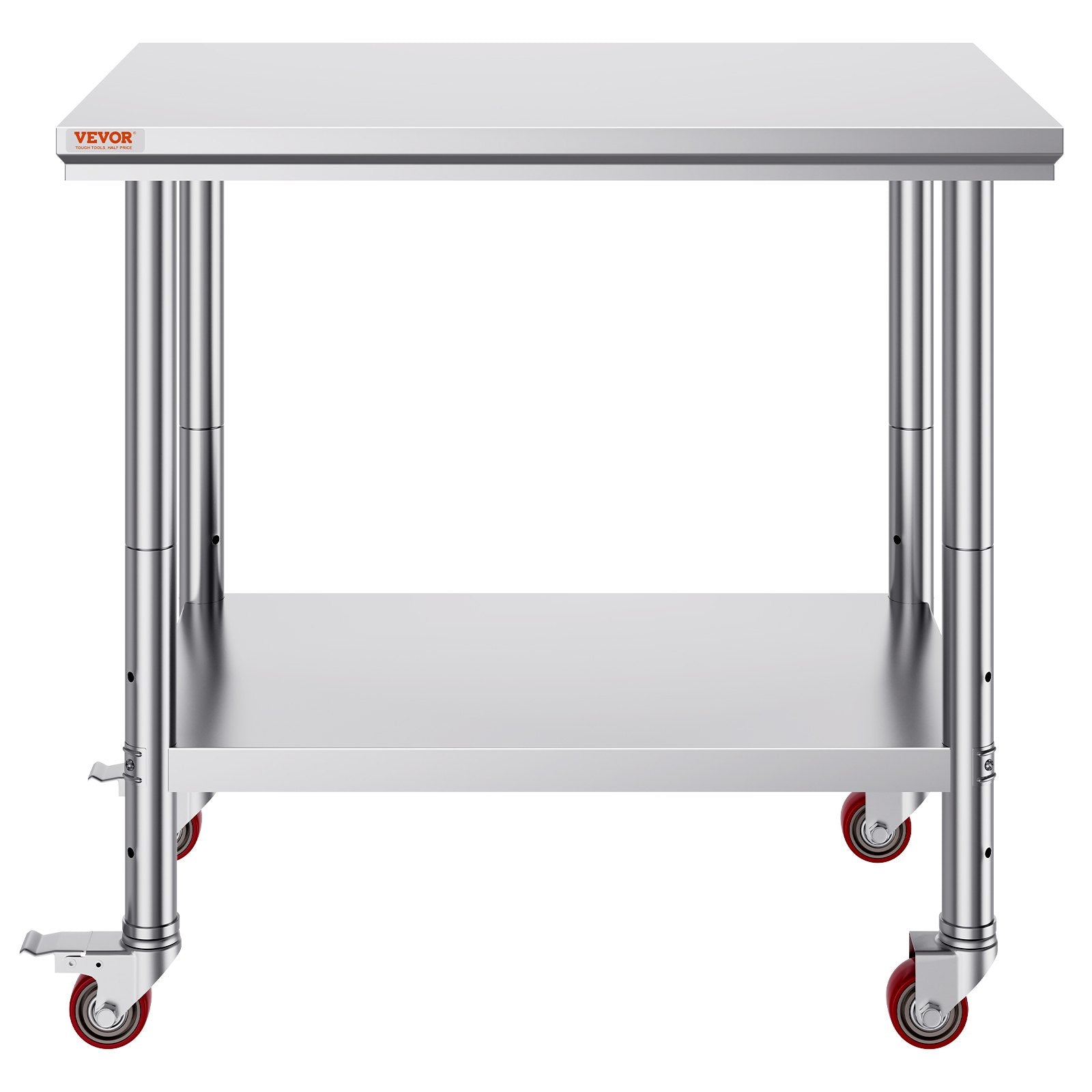 Dining Tables: VEVOR Stainless Steel Work Table 36x24 Inch with 4 Wheels Commercial Food Prep Worktable with Casters Heavy Duty Work Table for Commercial Kitchen Restaurant