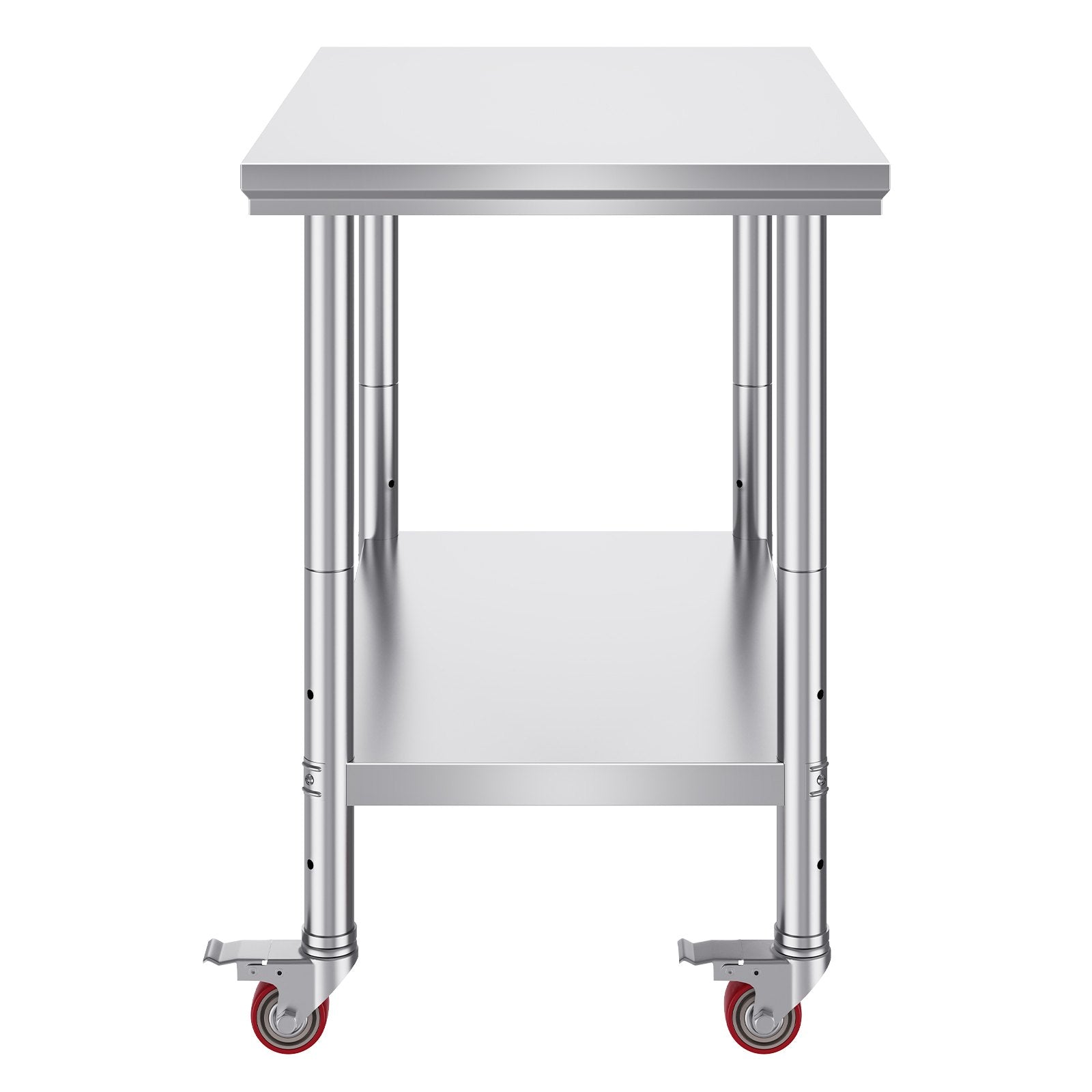 Dining Tables: VEVOR Stainless Steel Work Table 36x24 Inch with 4 Wheels Commercial Food Prep Worktable with Casters Heavy Duty Work Table for Commercial Kitchen Restaurant