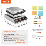 Food Warmers & Chafing Dishes: VEVOR Mini Dutch Pancake Maker, 25PCS 43mm Diameter Dorayaki Baker Machine, 1700W Commercial Electric Poffertjes Grill, Non-stick Stainless Steel, Temp & Time Control, for Home Kitchen Restaurant