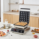 Food Warmers & Chafing Dishes: VEVOR Mini Dutch Pancake Maker, 25PCS 43mm Diameter Dorayaki Baker Machine, 1700W Commercial Electric Poffertjes Grill, Non-stick Stainless Steel, Temp & Time Control, for Home Kitchen Restaurant