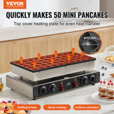 Food Warmers & Chafing Dishes: VEVOR Mini Dutch Pancake Maker, 50PCS 43mm Diameter Dorayaki Baker Machine, 1700W Commercial Electric Poffertjes Grill, Non-stick Stainless Steel, Dual Temp & Time Control, for Home Kitchen Restaurant
