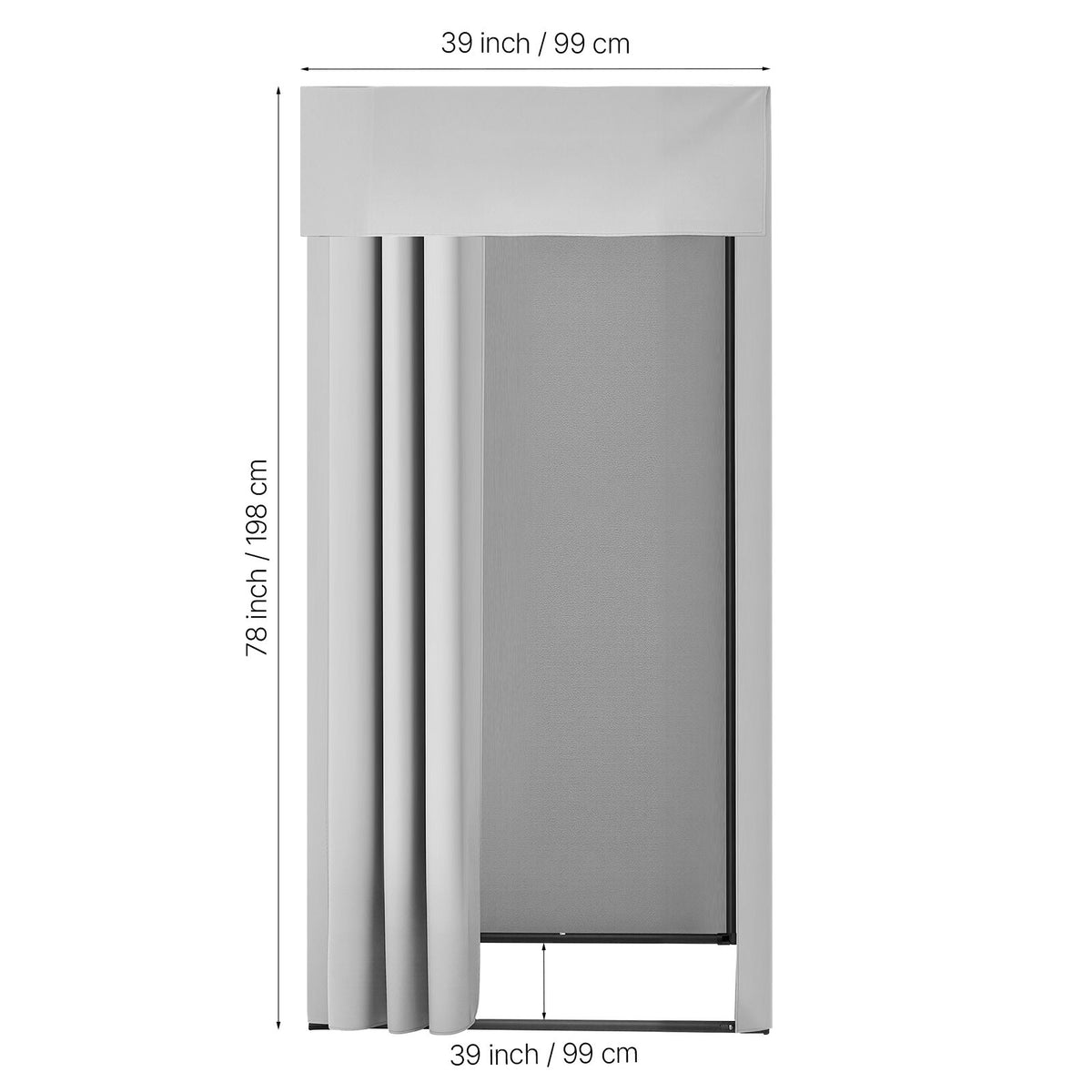 Fitting Room, Dressing Room with Thick Polyester Curtains, Privacy Space with Shading Curtain and a Hook, for Boutique, Mall, Tailor's Store & Outdoor 99 x 99 x 198 cm (Black and Gray-White)
