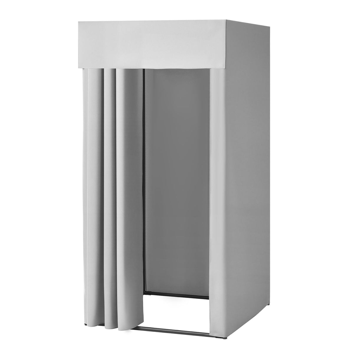 Fitting Room, Dressing Room with Thick Polyester Curtains, Privacy Space with Shading Curtain and a Hook, for Boutique, Mall, Tailor's Store & Outdoor 99 x 99 x 198 cm (Black and Gray-White)
