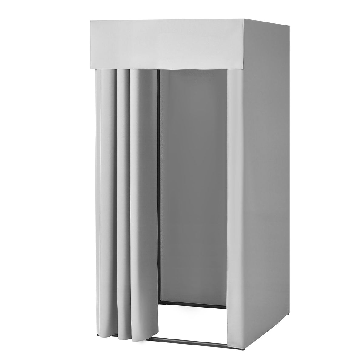 Fitting Room, Dressing Room with Thick Polyester Curtains, Privacy Space with Shading Curtain and a Hook, for Boutique, Mall, Tailor's Store & Outdoor 99 x 99 x 198 cm (Black and Gray-White)