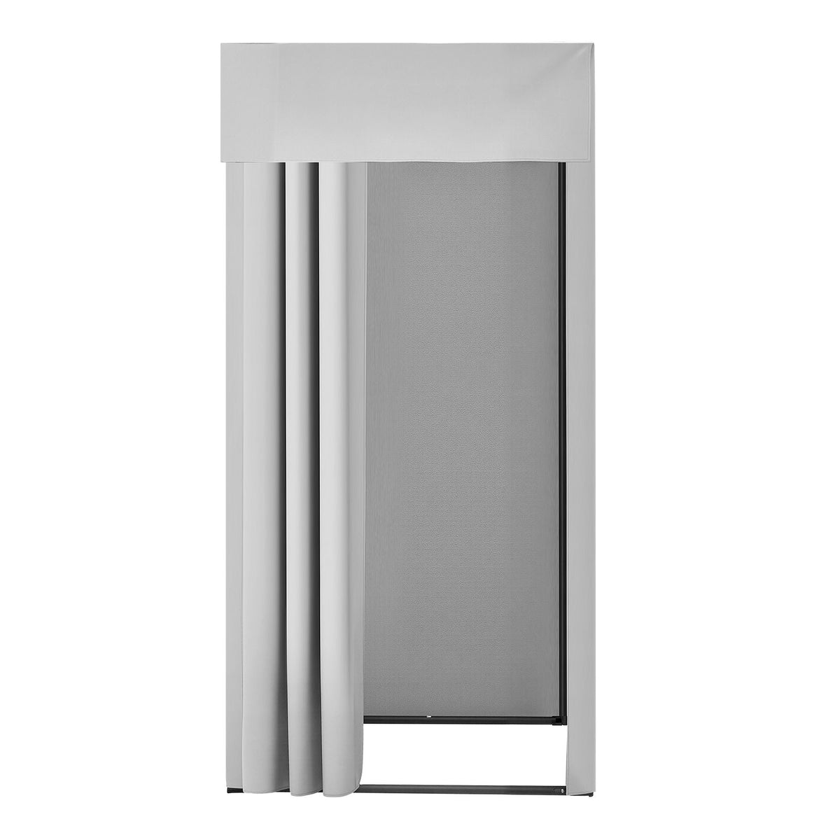 Fitting Room, Dressing Room with Thick Polyester Curtains, Privacy Space with Shading Curtain and a Hook, for Boutique, Mall, Tailor's Store & Outdoor 99 x 99 x 198 cm (Black and Gray-White)