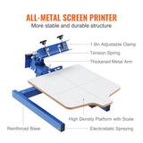 Hand Tools: VEVOR Screen Printing Machine, 1 Color 1 Station Silk Screen Printing Press, 21.2x17.7in / 54x45cm Screen Printing Press, Double-layer Positioning Pallet, Adjustable Tension for T-shirt DIY Printing