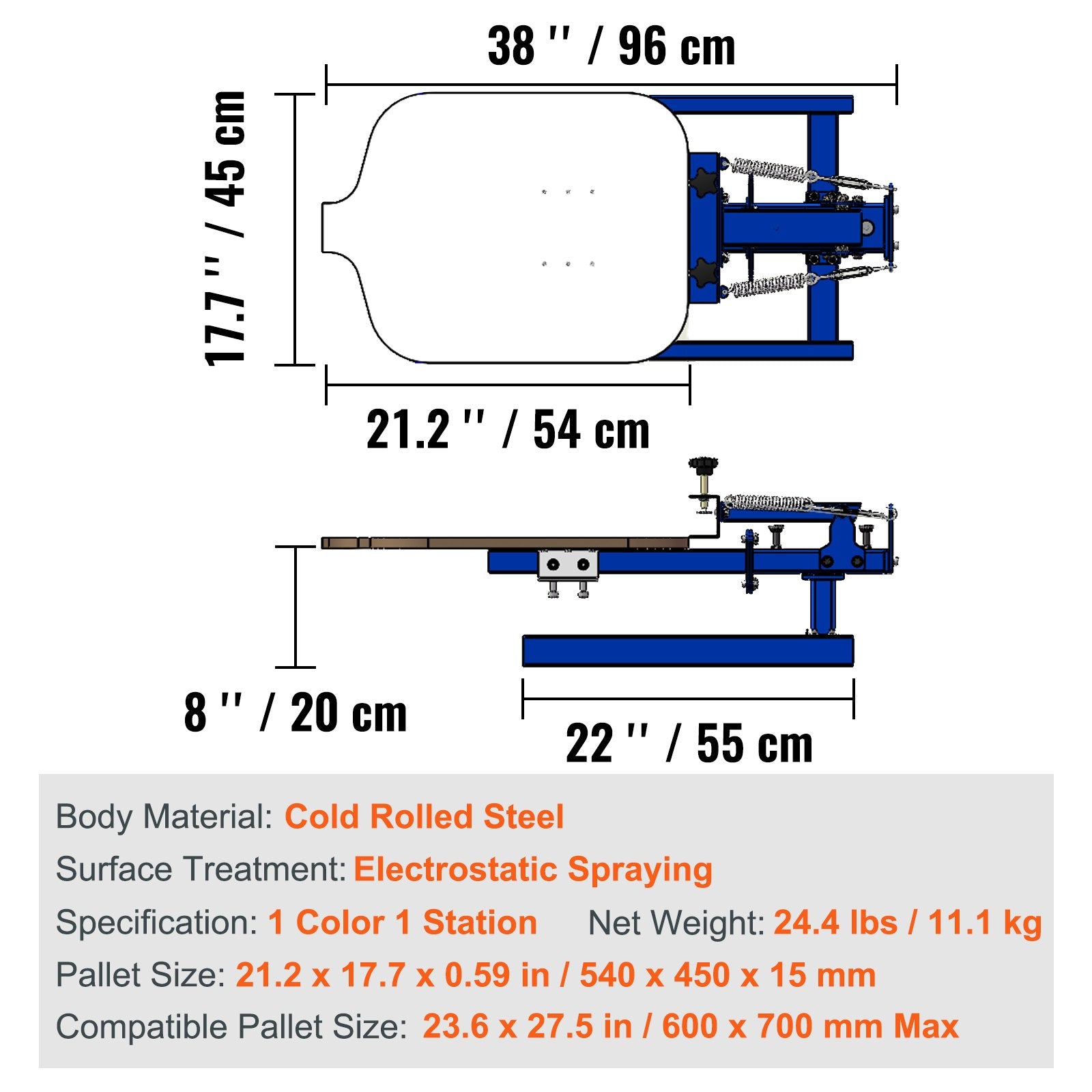Hand Tools: VEVOR Screen Printing Machine, 1 Color 1 Station Silk Screen Printing Press, 21.2x17.7in / 54x45cm Screen Printing Press, Double-layer Positioning Pallet, Adjustable Tension for T-shirt DIY Printing