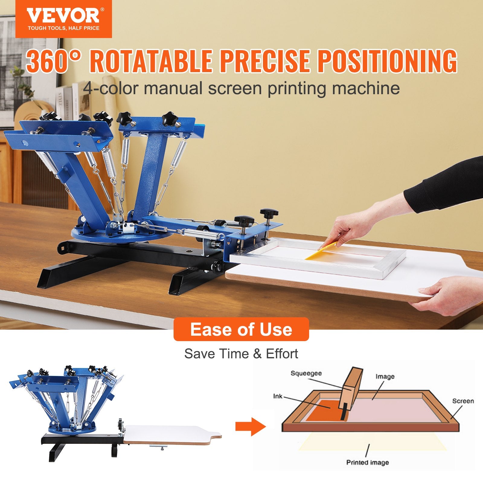 Automotive Decor: VEVOR 4 Color 1 Station Silk Screening Screenprint Press Screen Printing Machine
