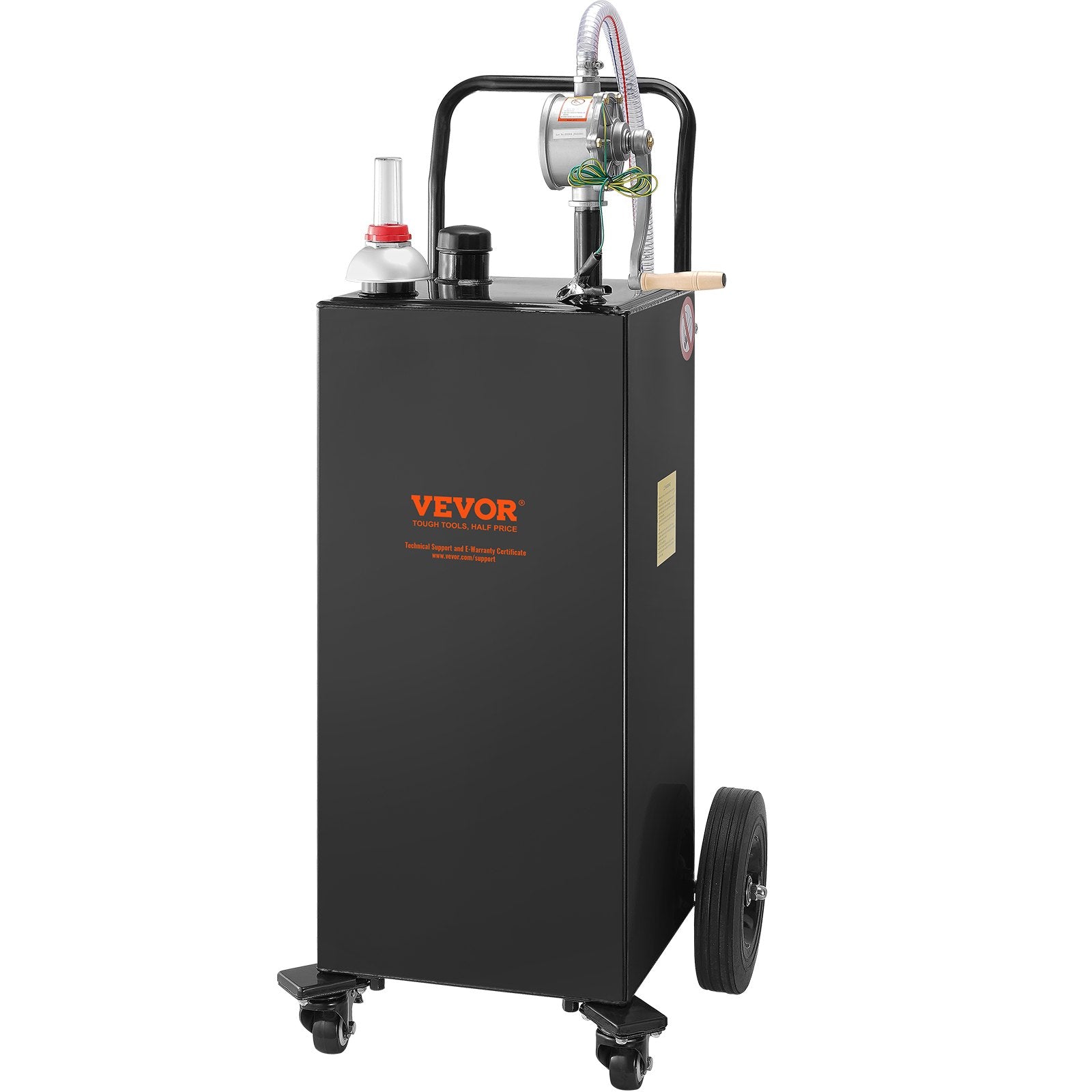 Fuel & Exhaust: VEVOR Fuel Caddy Fuel Storage Tank 114L Volume 4 Wheels with Manuel Pump Black