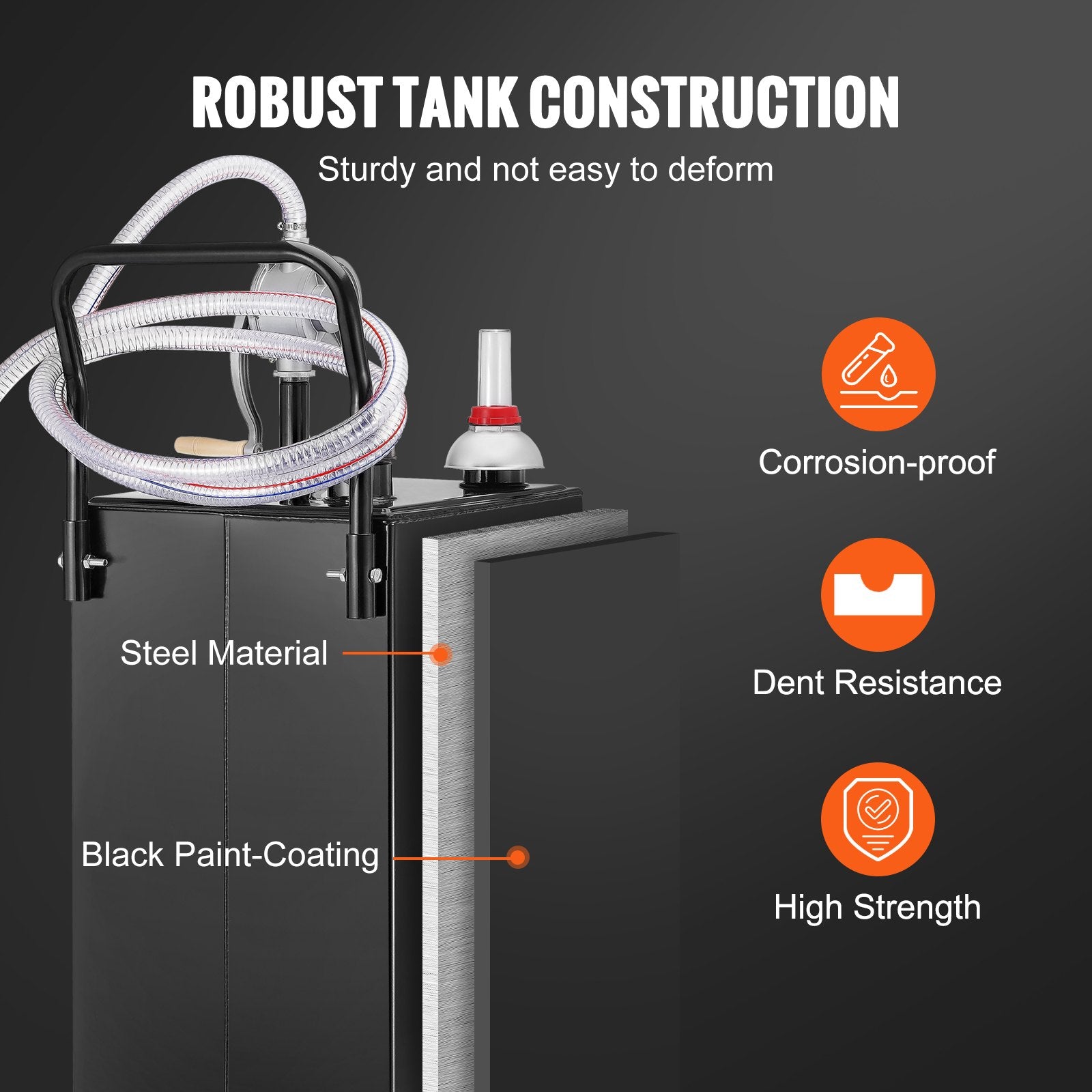 Fuel & Exhaust: VEVOR Fuel Caddy Fuel Storage Tank 114L Volume 4 Wheels with Manuel Pump Black