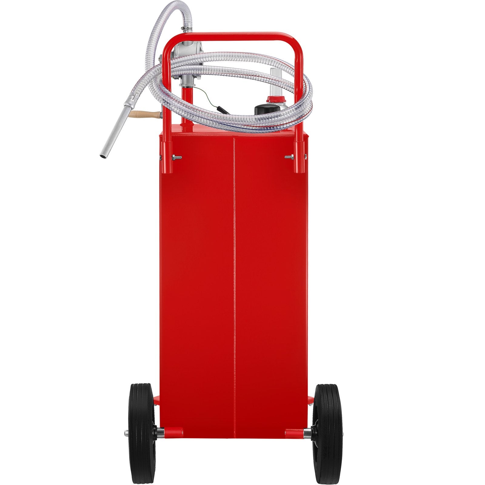 114L Fuel Caddy, Gas Storage Tank & 4 Wheels, with Manuel Transfer Pump, Gasoline Diesel Fuel Container for Cars, Lawn Mowers, ATVs, Boats, More, Red