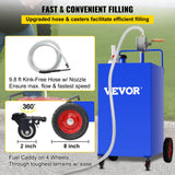 Hoverboards: VEVOR 114L Fuel Caddy, Gas Storage Tank & 4 Wheels, with Manuel Transfer Pump, Gasoline Diesel Fuel Container for Cars, Lawn Mowers, ATVs, Boats, More, Blue