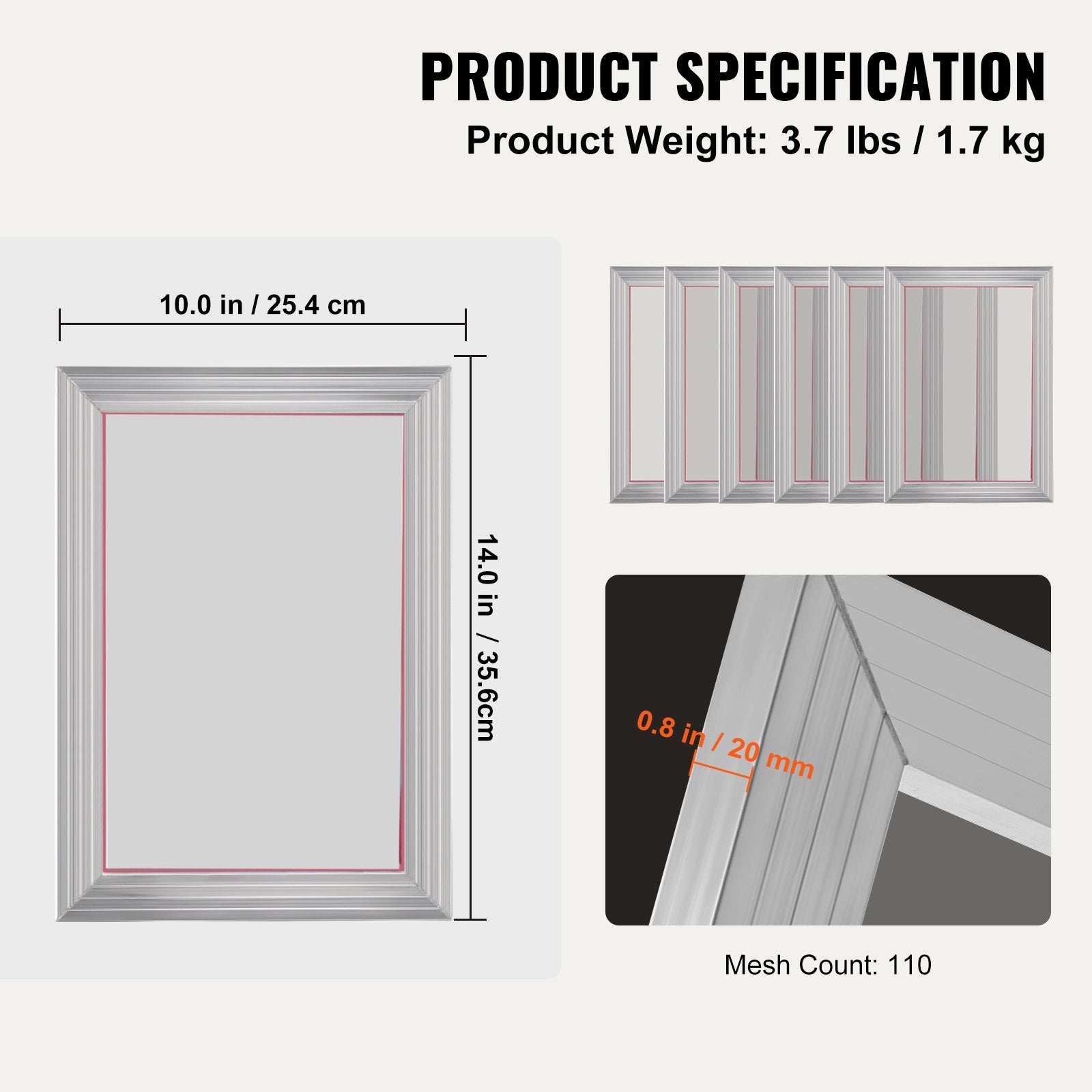 Kitchen Sinks: VEVOR Screen Printing Kit, 6 Pieces Aluminum Silk Screen Printing Frames, 25.4 x 35.6 cm Silk Screen Printing Frame with 110 Count Mesh, High Tension Nylon Mesh and Sealing Tape for T-shirts DIY
