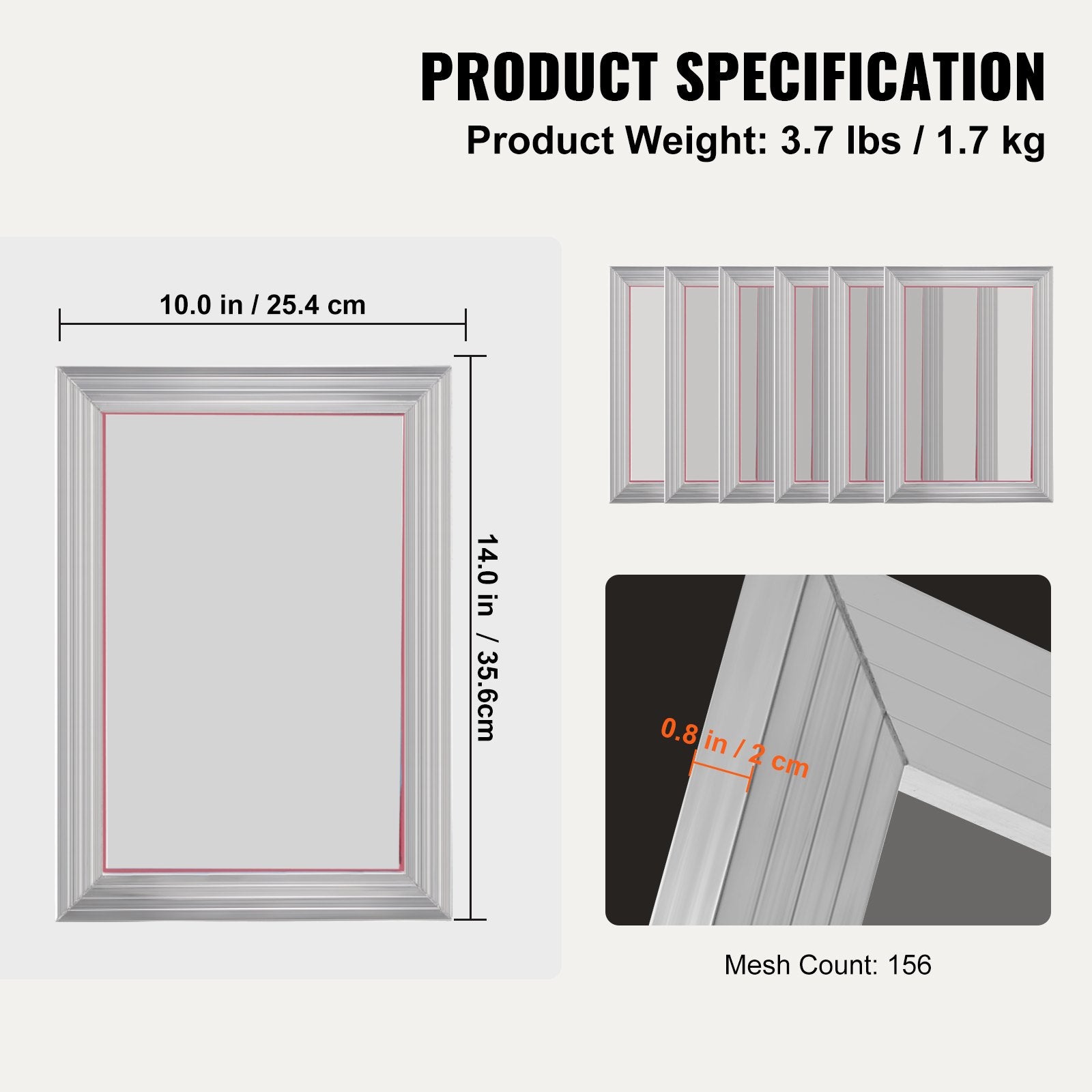 Kitchen Sinks: VEVOR Screen Printing Kit, 6 Pieces Aluminum Silk Screen Printing Frames, 25.4 x 35.6 cm Silk Screen Printing Frame with 156 Count Mesh, High Tension Nylon Mesh and Sealing Tape for T-shirts DIY