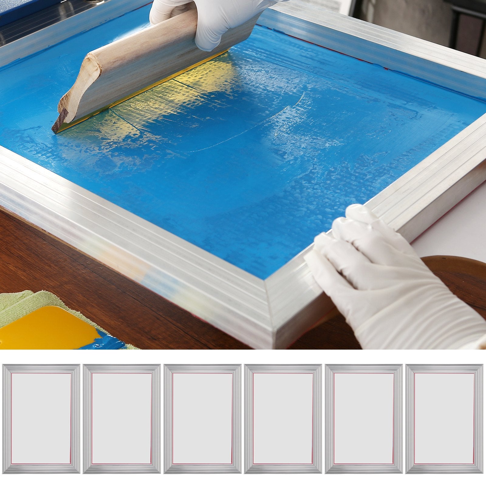 Kitchen Sinks: VEVOR Screen Printing Kit, 6 Pieces Aluminum Silk Screen Printing Frames, 25.4 x 35.6 cm Silk Screen Printing Frame with 156 Count Mesh, High Tension Nylon Mesh and Sealing Tape for T-shirts DIY