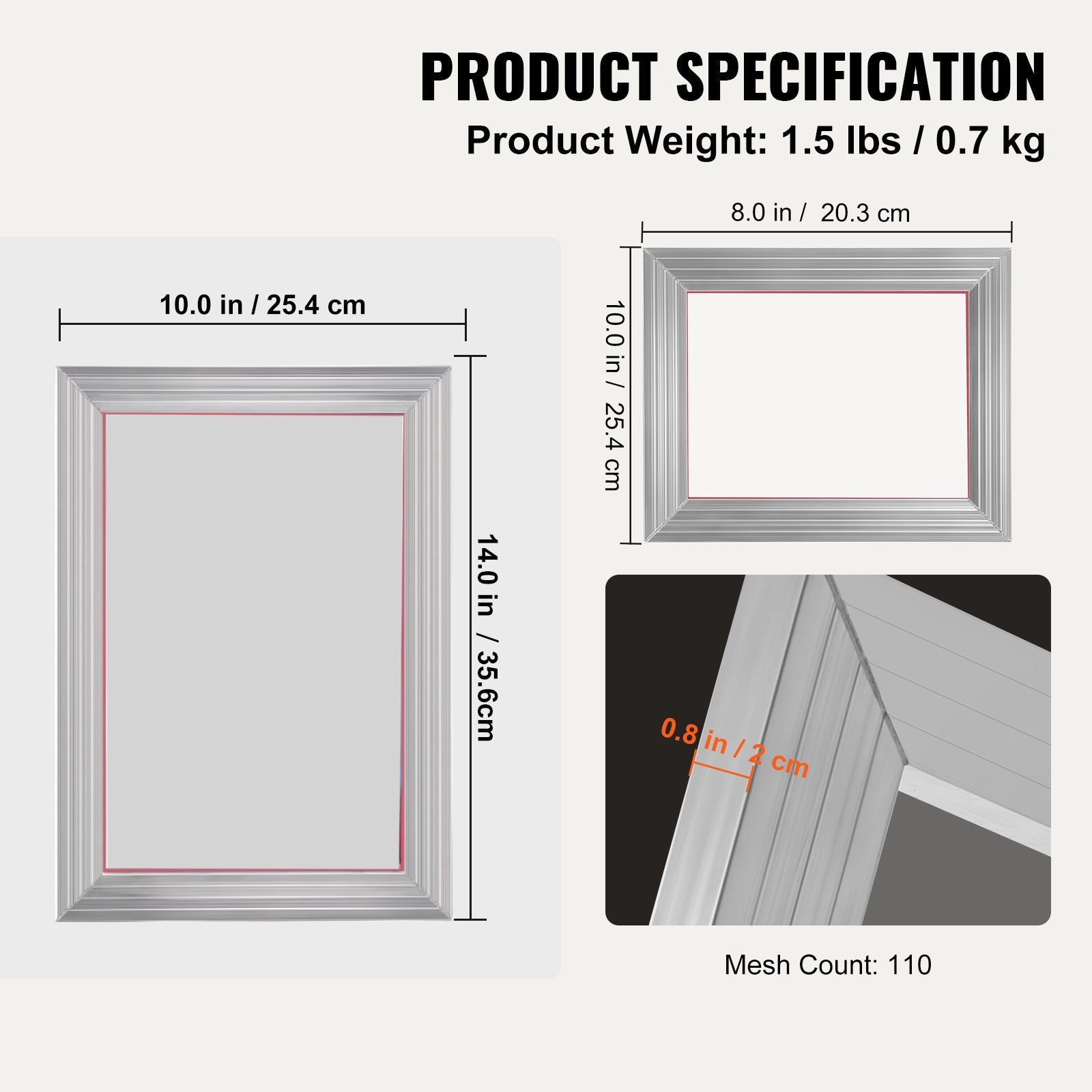 Jewellery Making Kits: VEVOR Screen Printing Kit, 2 Pieces Aluminum Silk Screen Printing Frames20.3 x 25.4/25.4 x 35.6cm 110 Count Mesh, 2 Tapes and Screen Printing Squeegees and Transparency Films for T-shirts DIY