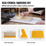 Jewellery Making Kits: VEVOR Screen Printing Kit, 3 Pieces Aluminum Silk Screen Printing Frames 25x36/20x30/15x25 cm 110 Count Mesh, 5 Glitters and Screen Printing Squeegees and Transparency Films for T-shirts DIY