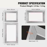 Jewellery Making Kits: VEVOR Screen Printing Kit, 3 Pieces Aluminum Silk Screen Printing Frames 25x36/20x30/15x25 cm 110 Count Mesh, 5 Glitters and Screen Printing Squeegees and Transparency Films for T-shirts DIY