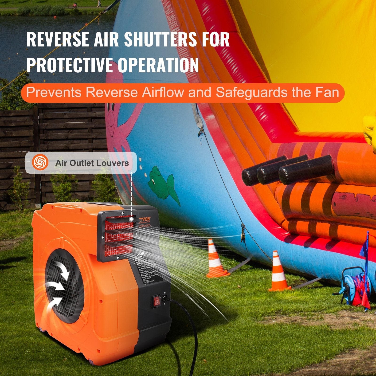 Gardening Tools: VEVOR Inflatable Blower, 1100W, 1.5 & 1.7 HP Bounce House Blower, Pump Commercial Air Blower for Inflatables, 3100 RPM Bouncy Castle Electric Fan for Bounce House, Waterslides, Tested to UL Standards