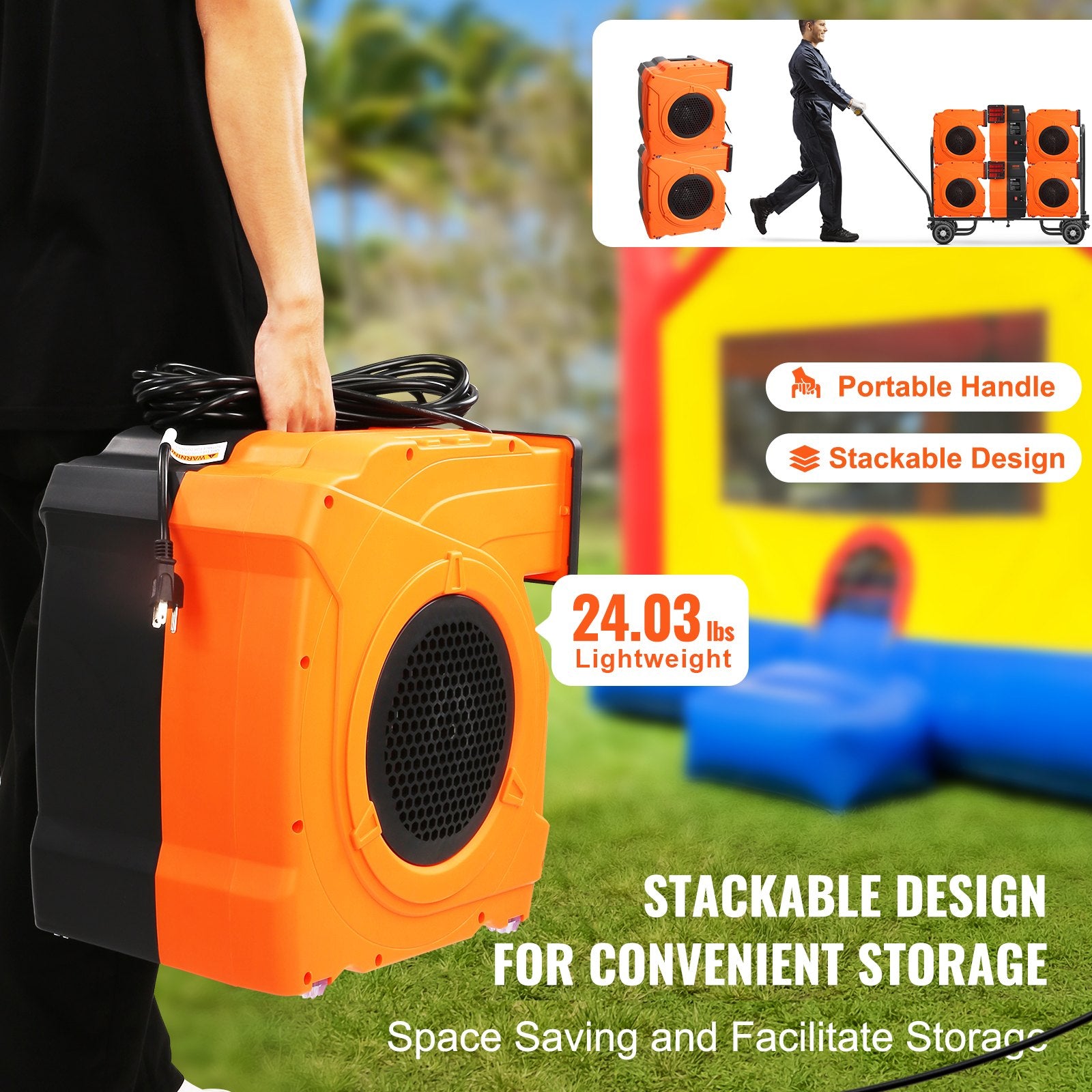 Gardening Tools: VEVOR Inflatable Blower, 1100W, 1.5 & 1.7 HP Bounce House Blower, Pump Commercial Air Blower for Inflatables, 3100 RPM Bouncy Castle Electric Fan for Bounce House, Waterslides, Tested to UL Standards