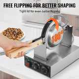 Rice Cookers & Steamers: VEVOR Commercial Bubble Waffle Maker, 1400W Egg Pancake Baker Machine, Non-Stick Stainless Steel Egg Bubble Puff, 180° Rotatable, Temp and Time Control, Wooden Handle, for Restaurant Bakery Snack Bar