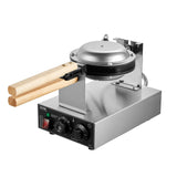 Rice Cookers & Steamers: VEVOR Commercial Bubble Waffle Maker, 1400W Egg Pancake Baker Machine, Non-Stick Stainless Steel Egg Bubble Puff, 180° Rotatable, Temp and Time Control, Wooden Handle, for Restaurant Bakery Snack Bar