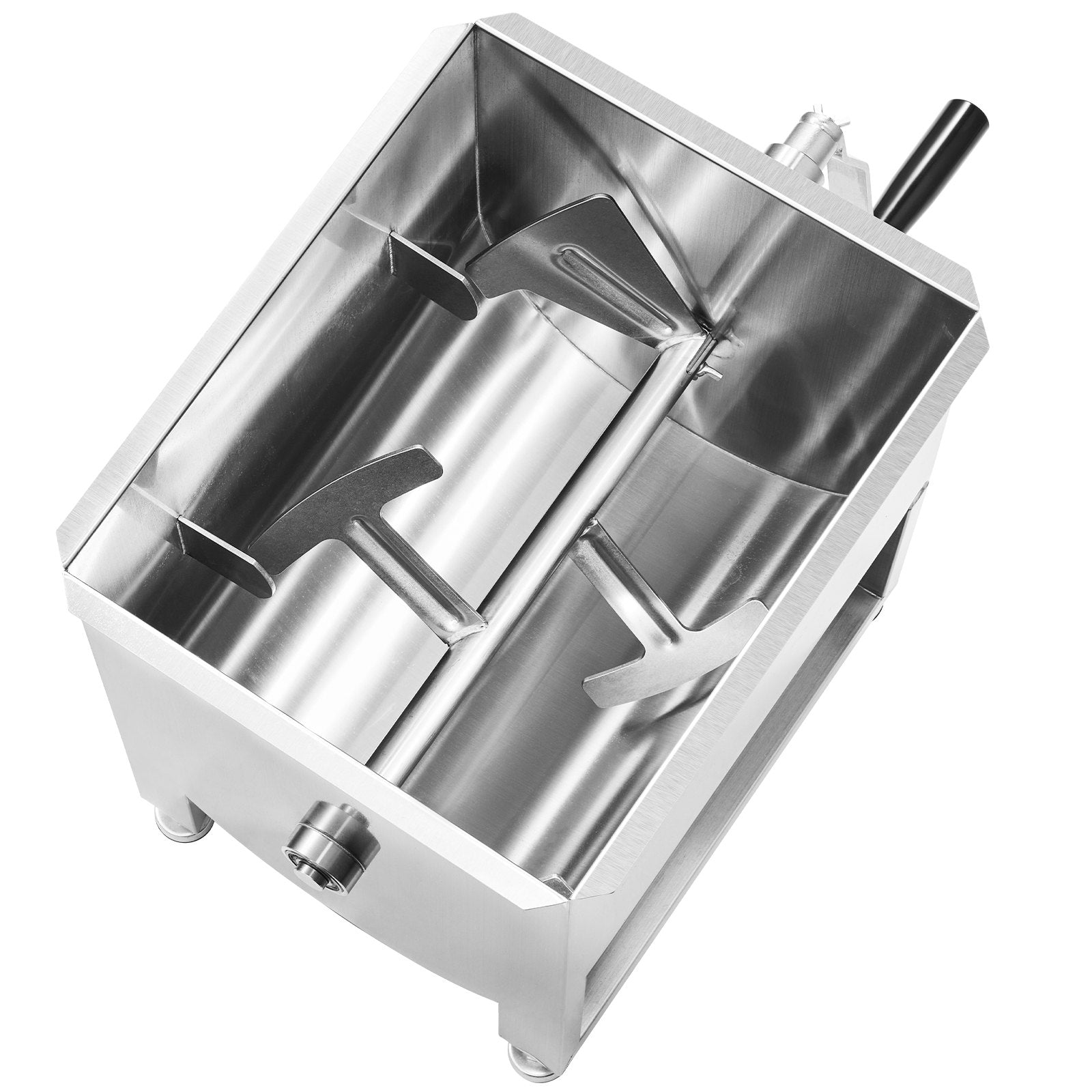 Manual Meat Mixer, 60L Fixed Tank Meat Processing Equipment(Mixing Max 60LBS for Meat), Stainless Steel Meat Mixer, Sausage Mixer Machine with Lid Handle Gear Reducer, Ground Beef Hand Mixer