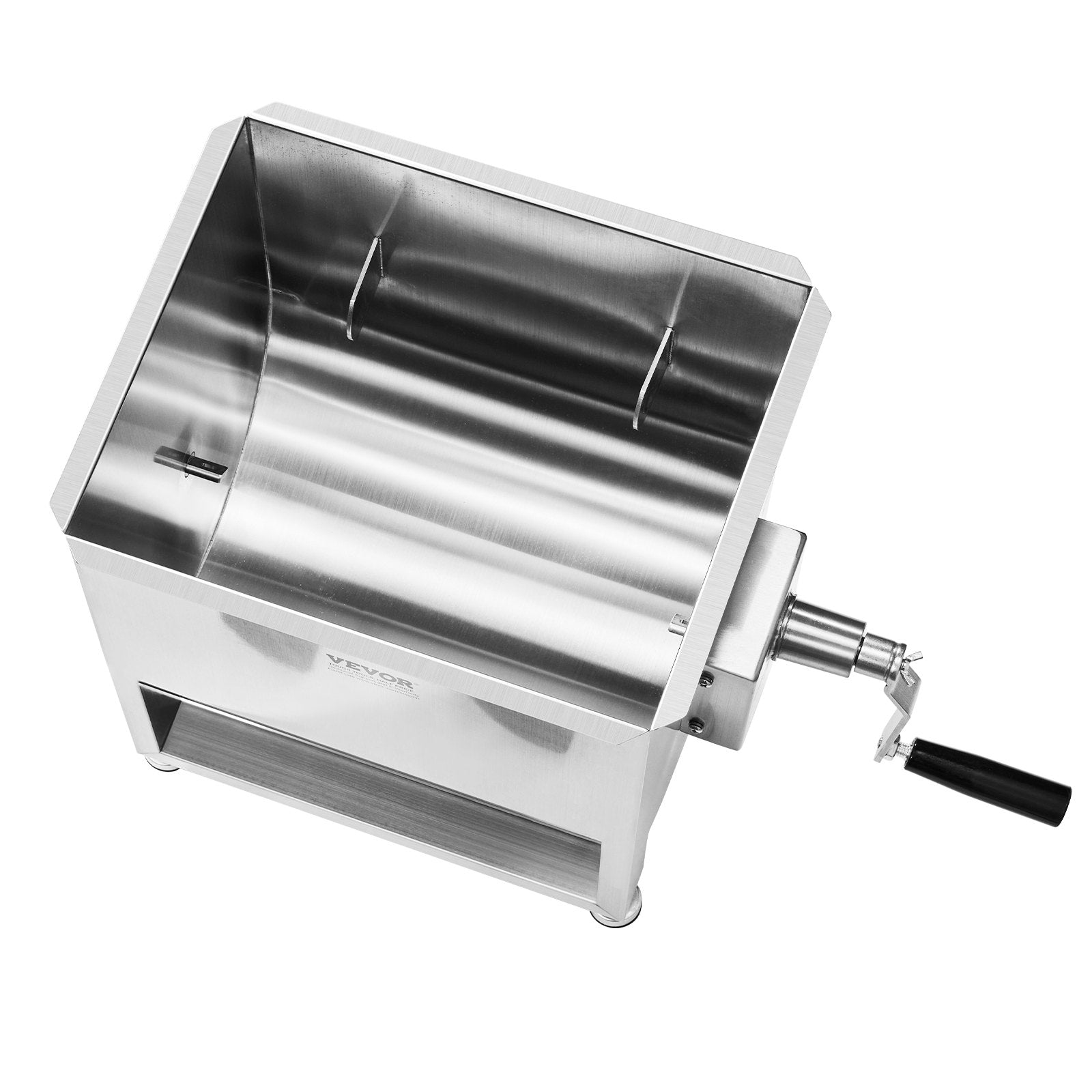 Manual Meat Mixer, 60L Fixed Tank Meat Processing Equipment(Mixing Max 60LBS for Meat), Stainless Steel Meat Mixer, Sausage Mixer Machine with Lid Handle Gear Reducer, Ground Beef Hand Mixer