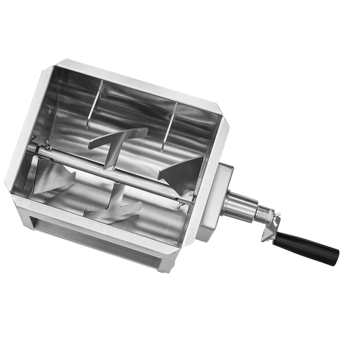 Manual Meat Mixer, 10L Fixed Tank Meat Processing Equipment(Mixing Max 15LBS for Meats), Stainless Steel Sausage Mixer Machine with Lid Handle Gear Reducer, Ground Beef Hand Mixers