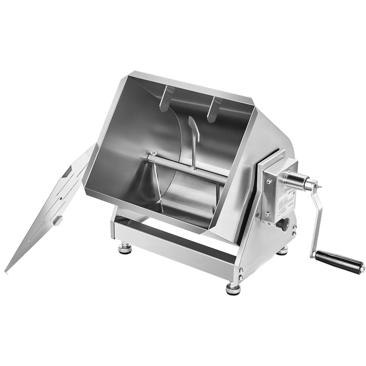 Manual Meat Mixer, 10L Tilt Tank Meat Processing Equipment(Mixing Max 15LBS for Meat), Stainless Steel Meat Mixer, Sausage Mixer Machine with Lid Handle Gear Reducer, Ground Beef Hand Mixer