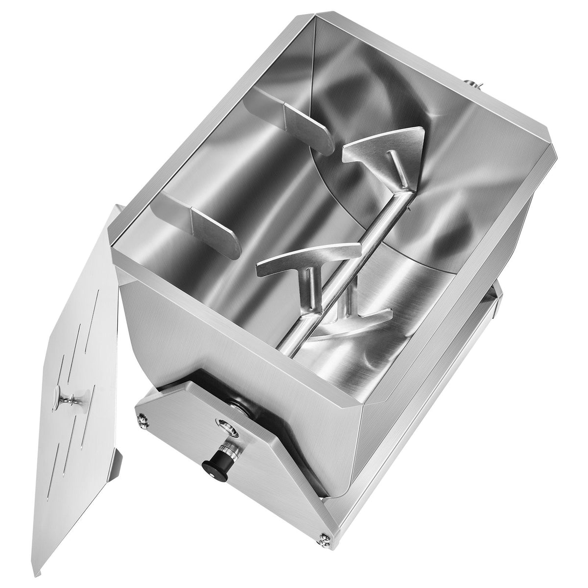 Manual Meat Mixer, 10L Tilt Tank Meat Processing Equipment(Mixing Max 15LBS for Meat), Stainless Steel Meat Mixer, Sausage Mixer Machine with Lid Handle Gear Reducer, Ground Beef Hand Mixer