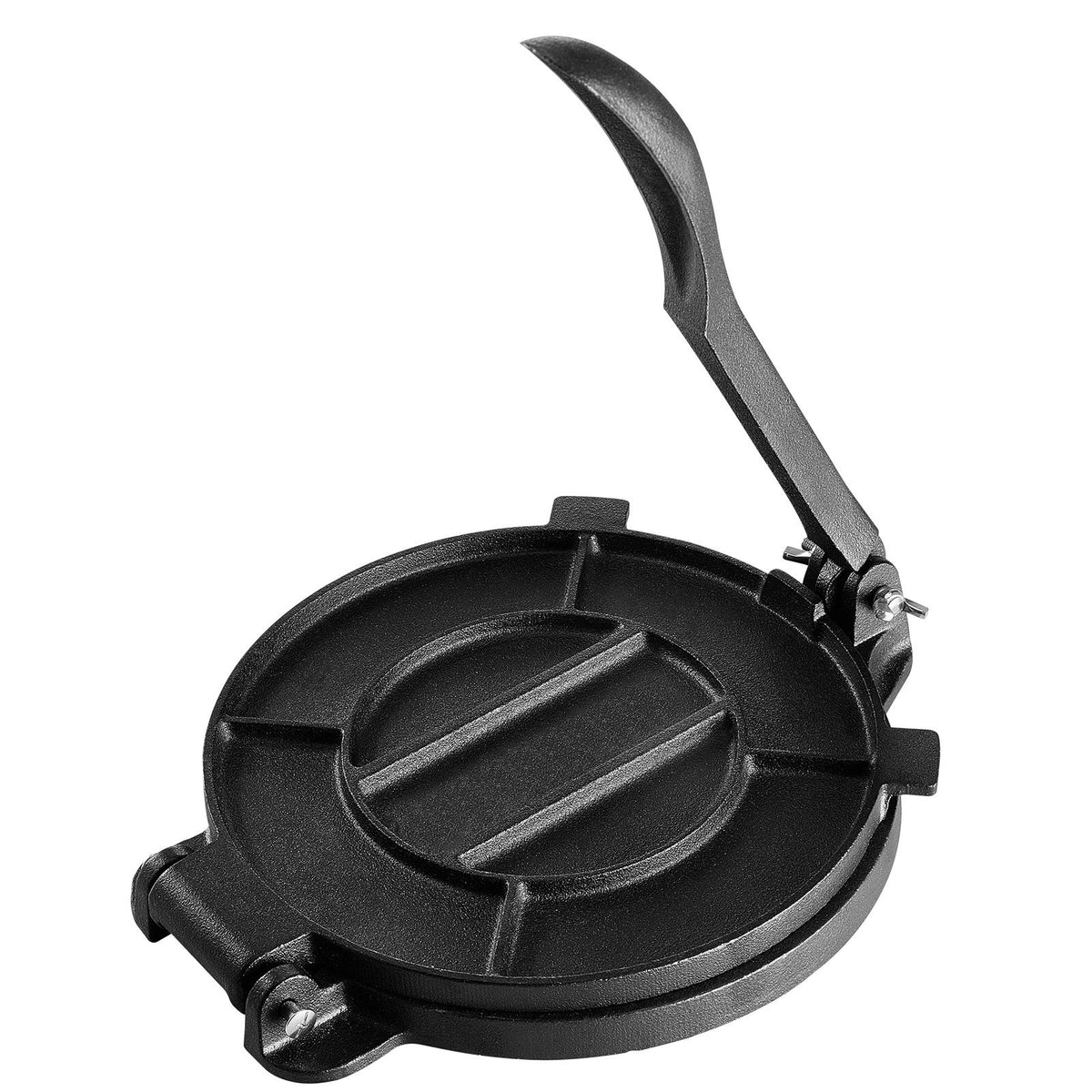 Tortilla Press, 8 Inch Tortilla and Roti Maker, Cast Iron Heavy Duty Tortilladora Press, Pre-Seasoned Pataconera Maker with 100 Pcs Parchment Paper, Dough Maker for Flour Tortilla, Tawa, Silver