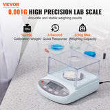 Computer Monitors & Accessories: VEVOR Analytical Balance Lab Scale 500g x 0.001g 13 Units with Windshield LCD