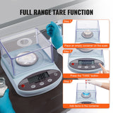 Computer Monitors & Accessories: VEVOR Analytical Balance Lab Scale 500g x 0.001g 13 Units with Windshield LCD