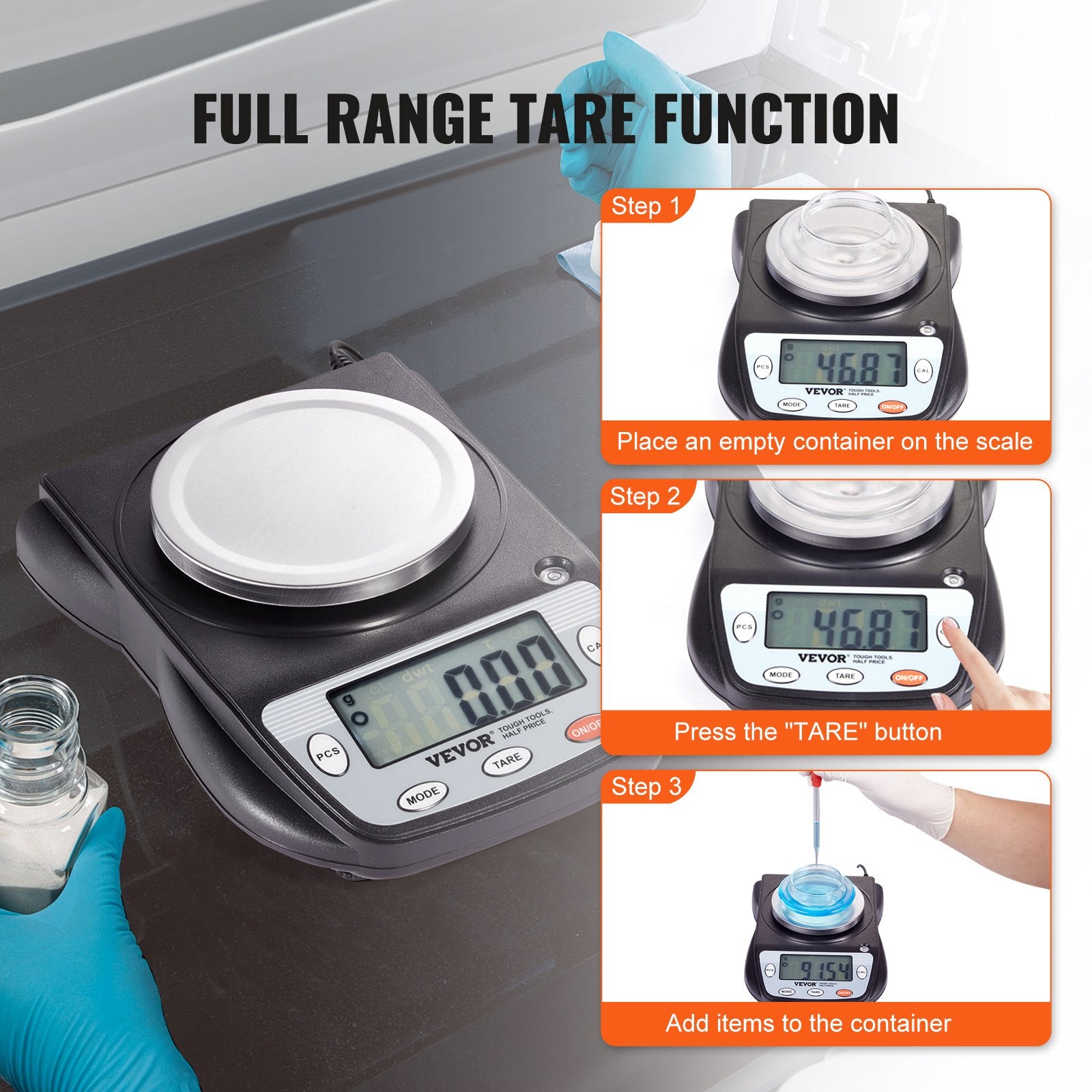 Kitchen Scales: VEVOR Analytical Balance Lab Scale 600g x 0.01g 6 Units Conversion Electronic