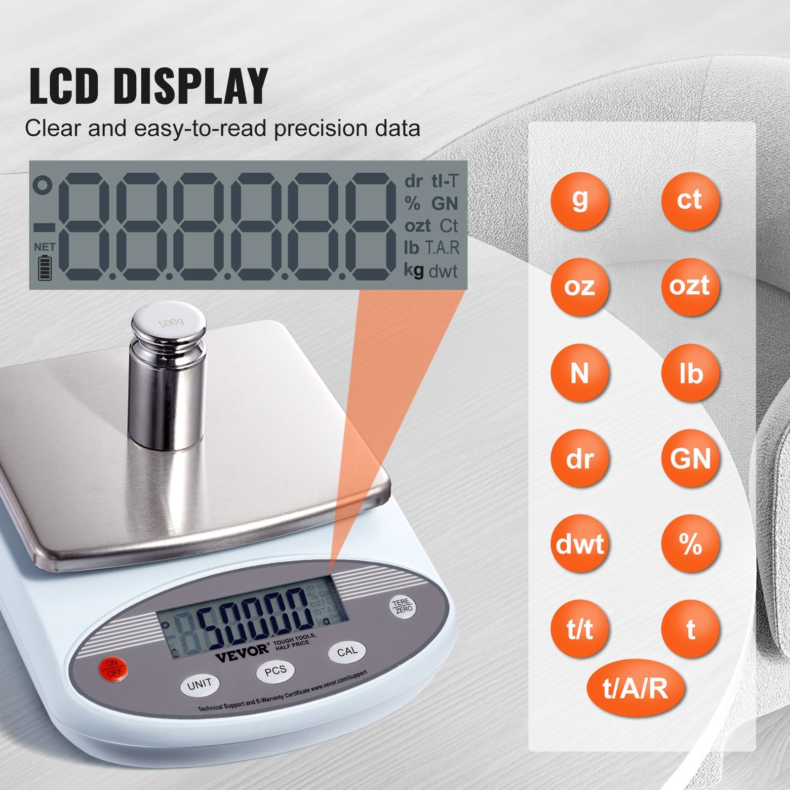 Kitchen Scales: VEVOR Analytical Balance Lab Scale 3000g x 0.01g 13 Units Conversion Electronic