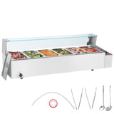 Food Warmers & Chafing Dishes: VEVOR Commercial Electric Food Warmer Countertop Buffet 6*5Qt with Glass Shield