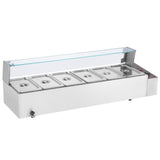 Food Warmers & Chafing Dishes: VEVOR Commercial Electric Food Warmer Countertop Buffet 6*5Qt with Glass Shield