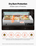 Food Warmers & Chafing Dishes: VEVOR Commercial Food Warmer, 1500W Electric Stainless Steel Steam Food Warmer with Glass Cover, 9-Pan Countertop Buffet Bain Marie with Soup & Perforated Ladles, for Catering, Restaurant & Party