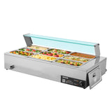 Food Warmers & Chafing Dishes: VEVOR Commercial Food Warmer, 1500W Electric Stainless Steel Steam Food Warmer with Glass Cover, 9-Pan Countertop Buffet Bain Marie with Soup & Perforated Ladles, for Catering, Restaurant & Party