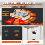 Food Warmers & Chafing Dishes: VEVOR Commercial Electric Food Warmer Countertop Buffet 9*5Qt with Glass Shield