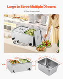 Food Warmers & Chafing Dishes: VEVOR Commercial Food Warmer, 2-Pan Electric Steam Table, 1200W Professional Countertop Stainless Steel Buffet Bain Marie with 30-85°C Temp Control for Catering, Buffet, Parties, Restaurants