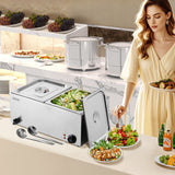 Food Warmers & Chafing Dishes: VEVOR Commercial Food Warmer, 2-Pan Electric Steam Table, 1200W Professional Countertop Stainless Steel Buffet Bain Marie with 30-85°C Temp Control for Catering, Buffet, Parties, Restaurants
