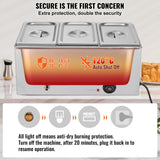 Food Warmers & Chafing Dishes: VEVOR 3-Pan Commercial Food Warmer, 16.5L Electric Steam Table, 1200W Professional Countertop Stainless Steel Buffet Bain Marie with 30 - 85℃ Temp Control for Catering and Restaurants, Silver