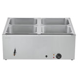 Food Warmers & Chafing Dishes: VEVOR Commercial Food Warmer, 1500W Electric Stainless Steel Steam Food Warmer with Lid, 4-Pan Fast Heating Countertop Buffet Bain Marie with Soup & Perforated Ladles, for Catering, Restaurant, Party
